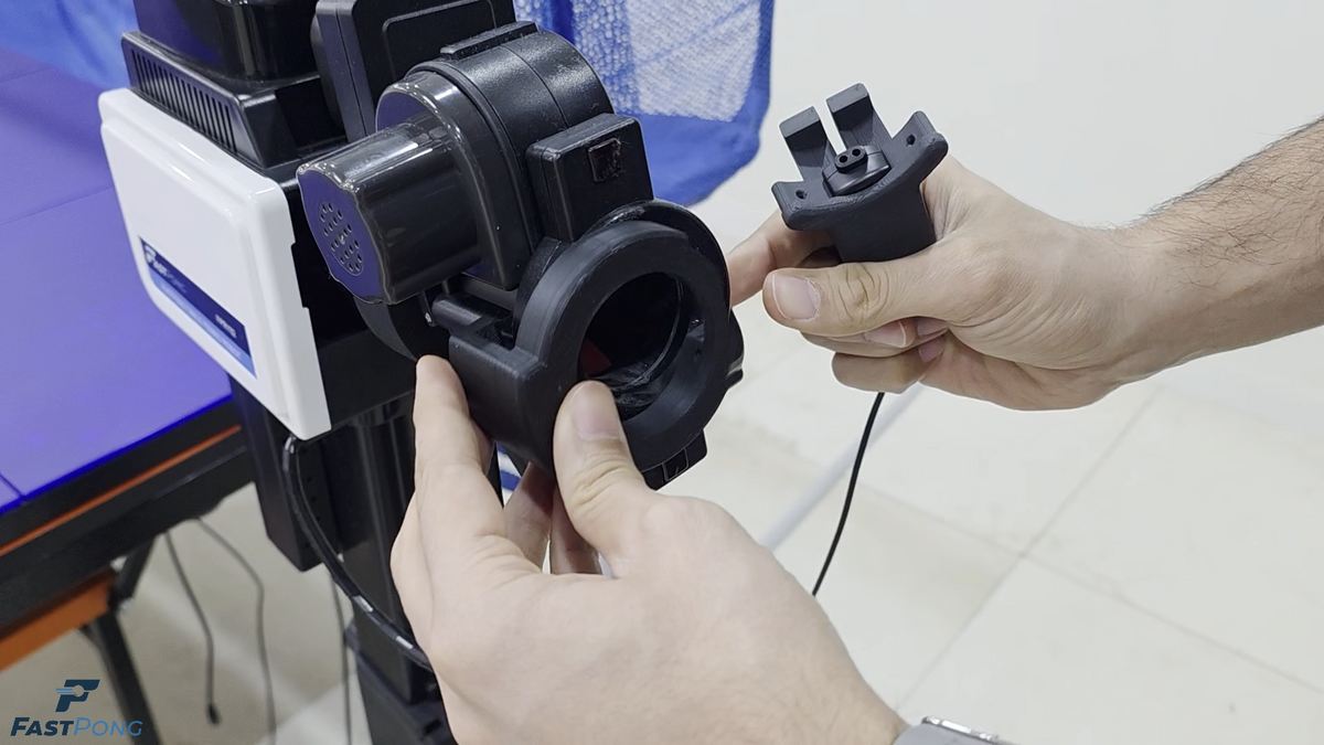 Load video: Attaching the ball sensor to the Fastpong ball shooter using the holder